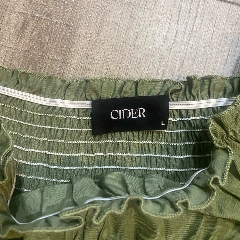 Cider Olive Green Smocked Dress - Picture 2 of 7